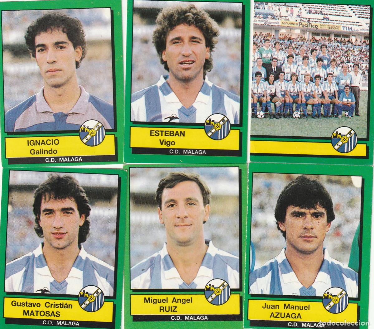 Fu&szlig;ball-Sticker: 6277D - 6 CROMOS NUEVOS FUTBOL 90 PANINI C.D. M&Aacute;LAGA