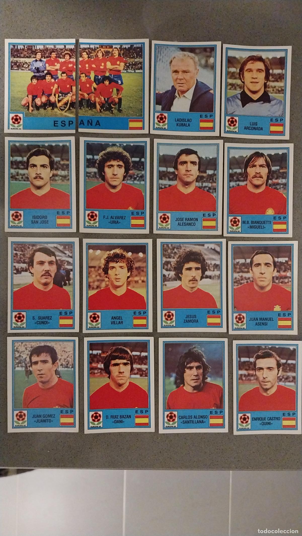 Cartes &agrave; collectionner de Football: LOTE 16 CROMOS ESPA&Ntilde;A EURO 80 - EUROCOPA 1980 PANINI SIN PEGAR NUNCA PEGADO