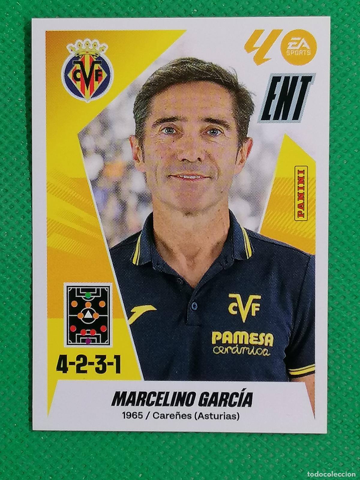 Cromos de F&uacute;tbol: 2 MARCELINO GARCIA ENTRENADOR VILLARREAL ⚽ PANINI LIGA ESTE 25 26 2025 2026 ⚽