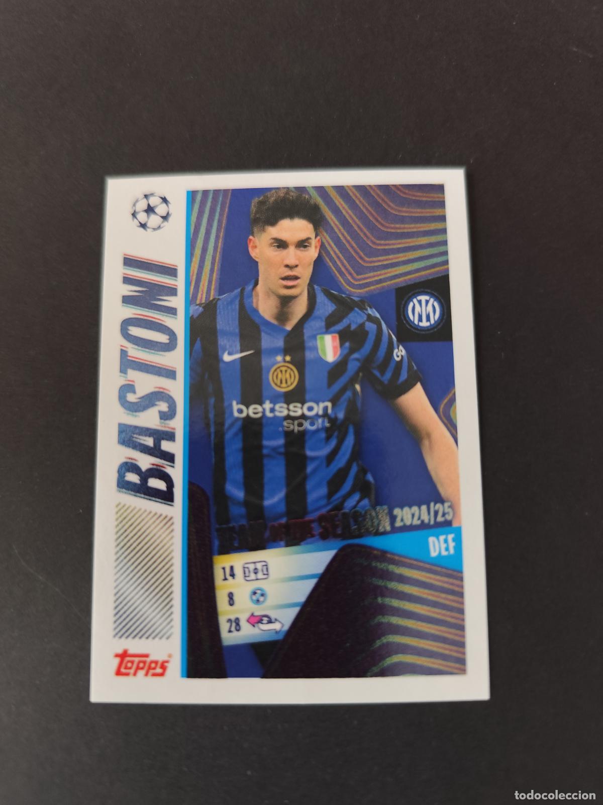Cromos de F&uacute;tbol: 7 ALESSANDRO BASTONI TEAM OF THE SEASON INTER MILAN STICKER CHAMPIONS LEAGUE 2025 2026 25 26 TOPPS