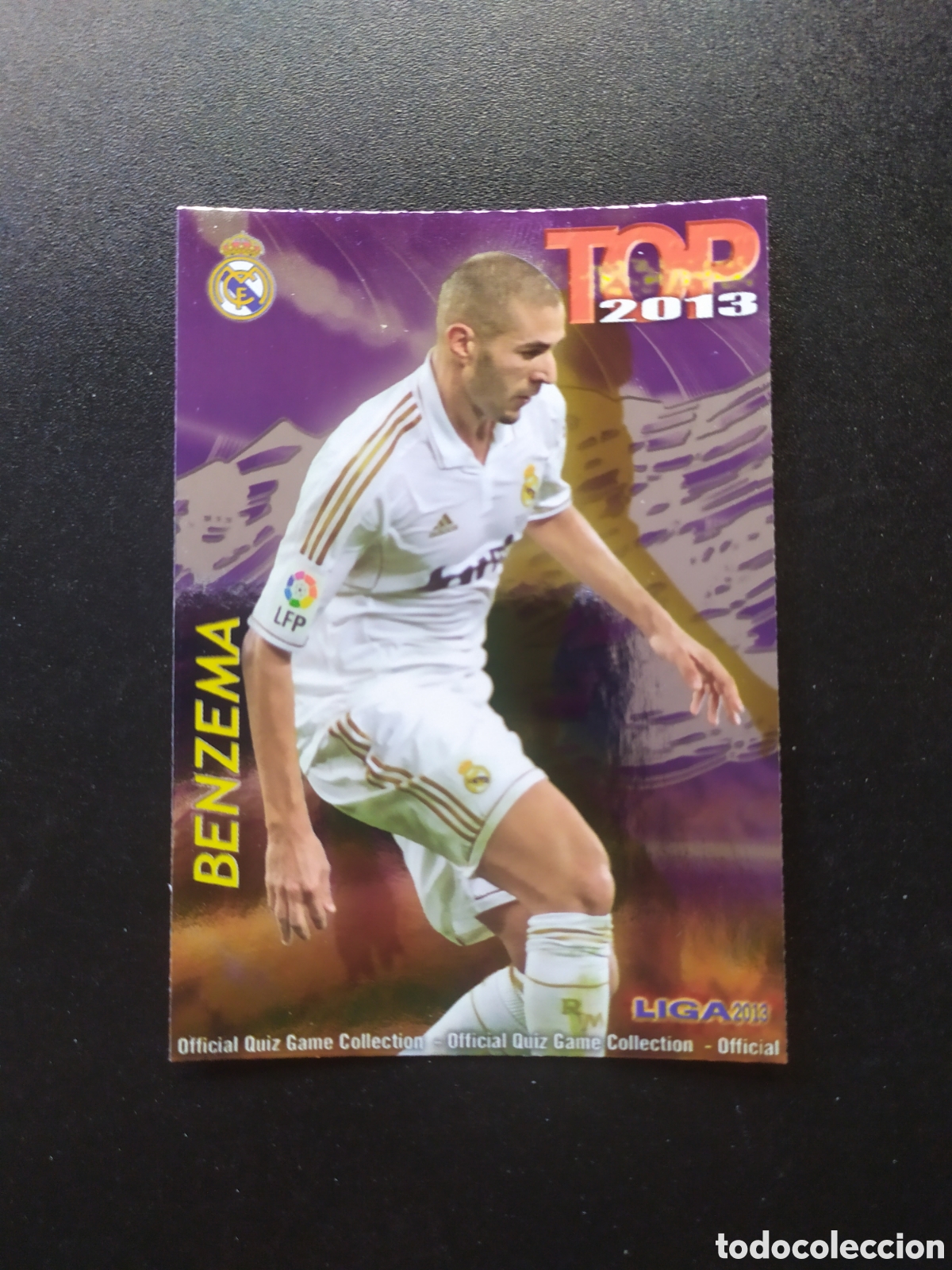 Cromos de F&uacute;tbol: Mundicromo fichas Liga 2012 2013 12 13 Benzema top brillo morado n&deg; 622 Real Madrid