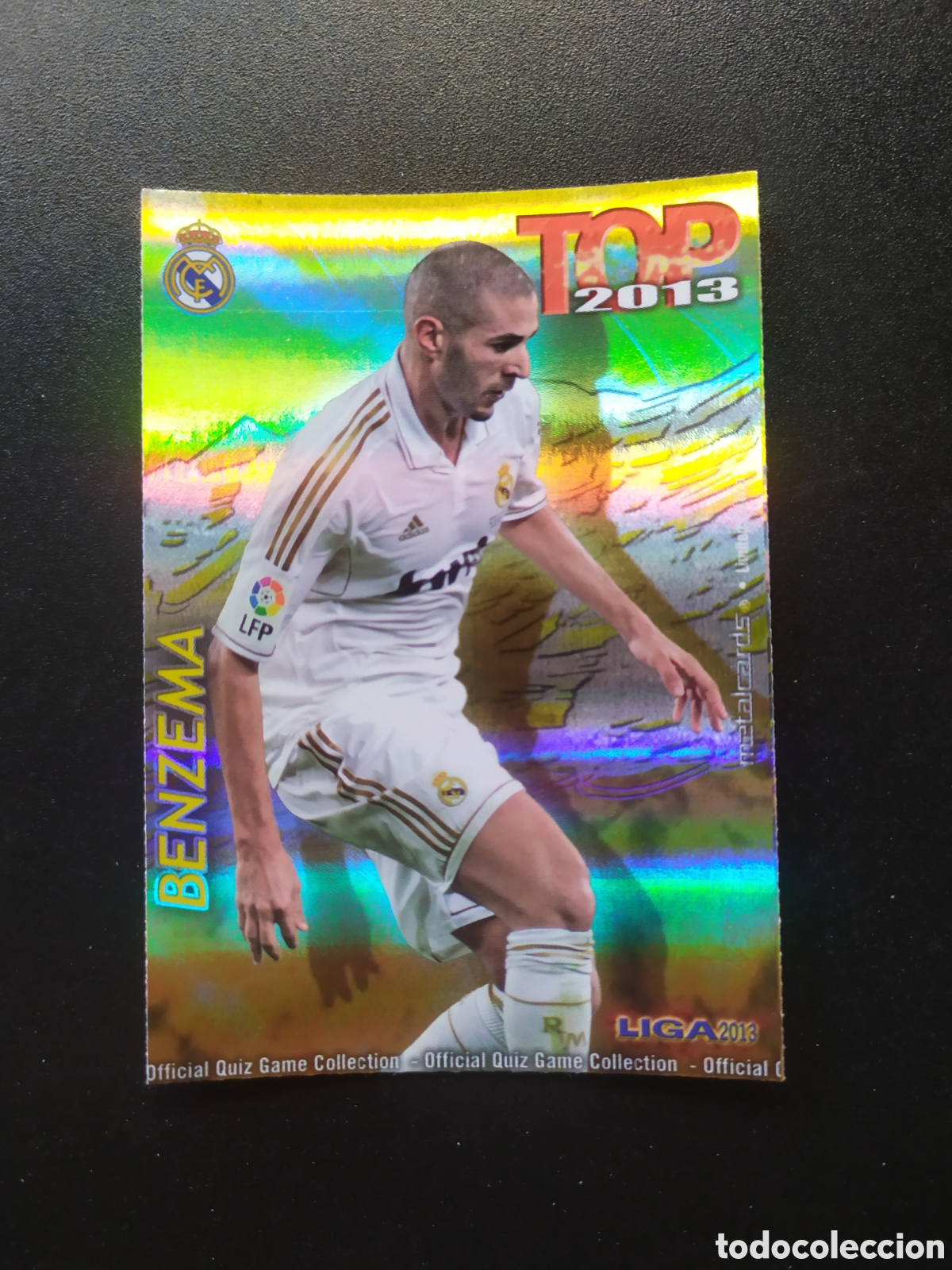 Cromos de F&uacute;tbol: Mundicromo fichas Liga 2012 2013 12 13 Benzema top brillo dorado rayas n&deg; 622 Real Madrid