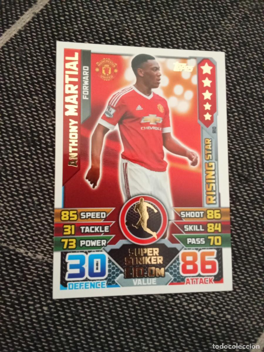 Cartes &agrave; collectionner de Football: Martial Manchester united Rising star match attax premier league 2015-16