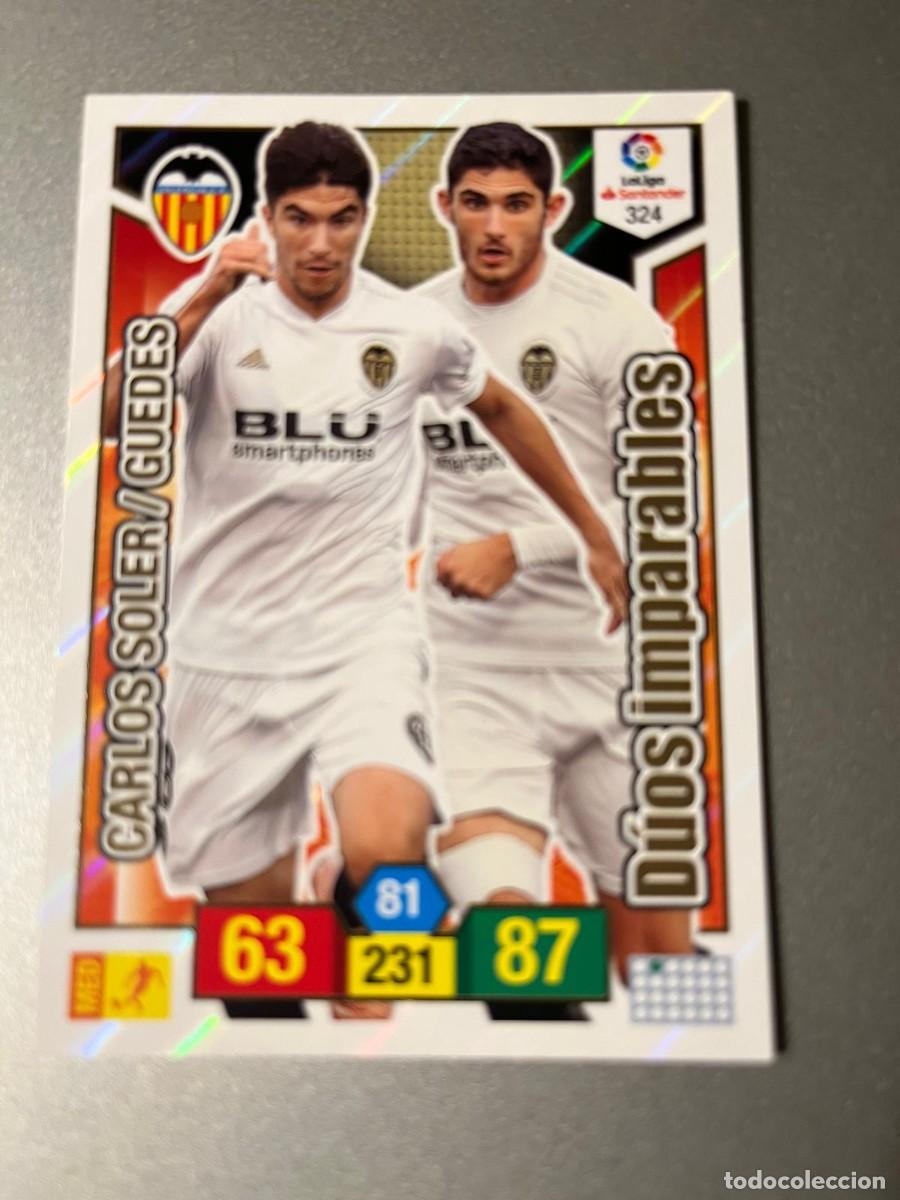 Fu&szlig;ball-Sticker: 324 D&Uacute;OS IMPARABLES SOLER GUEDES VALENCIA LIGA 18 19 ADRENALYN