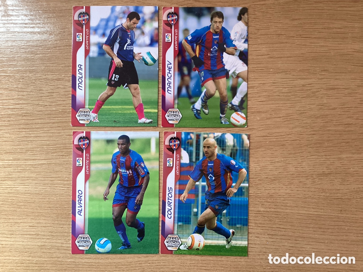 Cromos de F&uacute;tbol: Cromo Courtois. Alvaro. Manchev. Molina. Levante U.D. 2006 2007. Mega Cracks.