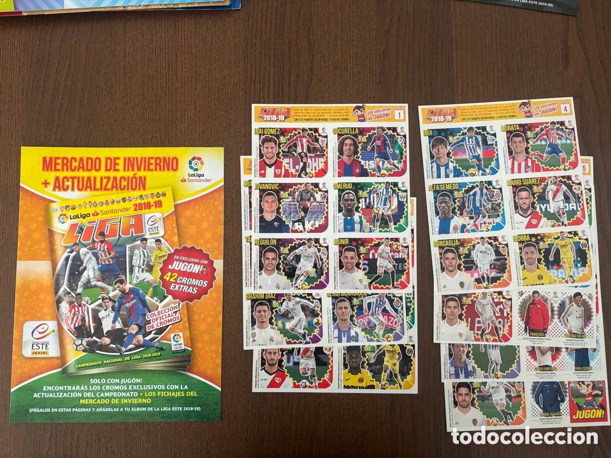 Cromos de f&uacute;tbol: LIGA ESTE F&Uacute;TBOL 2018-2019 MERCADO DE INVIERNO M&Aacute;S HOJAS AMPLIACI&Oacute;N 18-19 SIN PEGAR 42 CROMOS