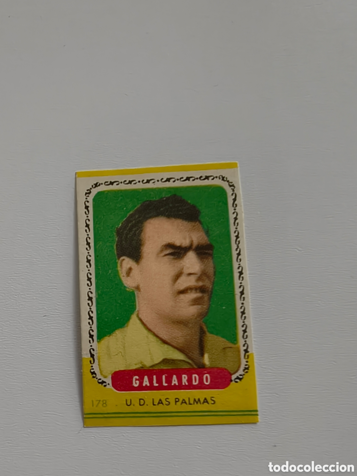 Fu&szlig;ball-Sticker: Cromo del Gallardo del U.D. Las Palmas n&deg;178, Bruguera 1955 1956. Nunca pegado
