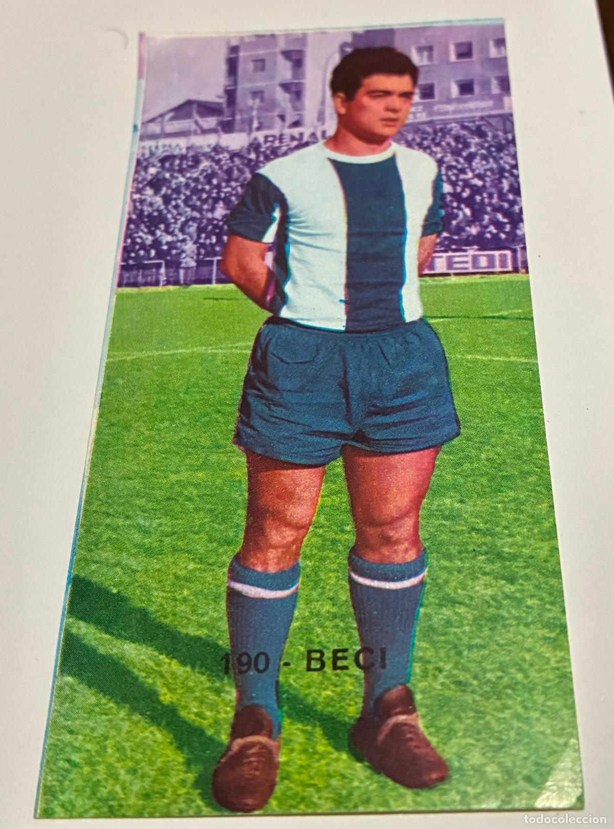 Cromos de F&uacute;tbol: CROMO FUTBOL RUIZ ROMERO 1968-1969, 68-69 , BECI, Numero 190 Deportivo de la Coru&ntilde;a, despegado