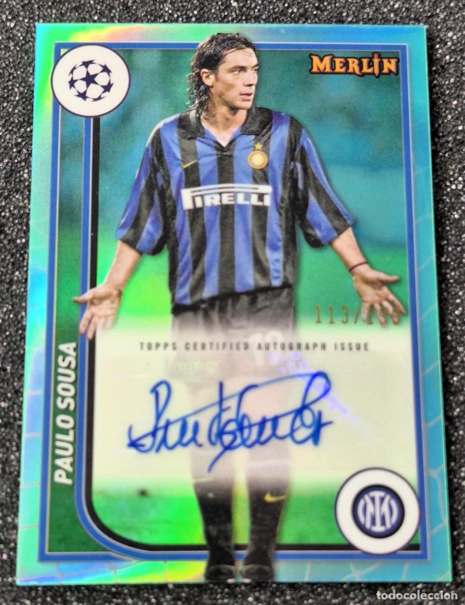 Fu&szlig;ball-Sticker: Paulo Sousa Inter Milan Topps Merlin 2024 Auto 113/199 Aqua Refractor