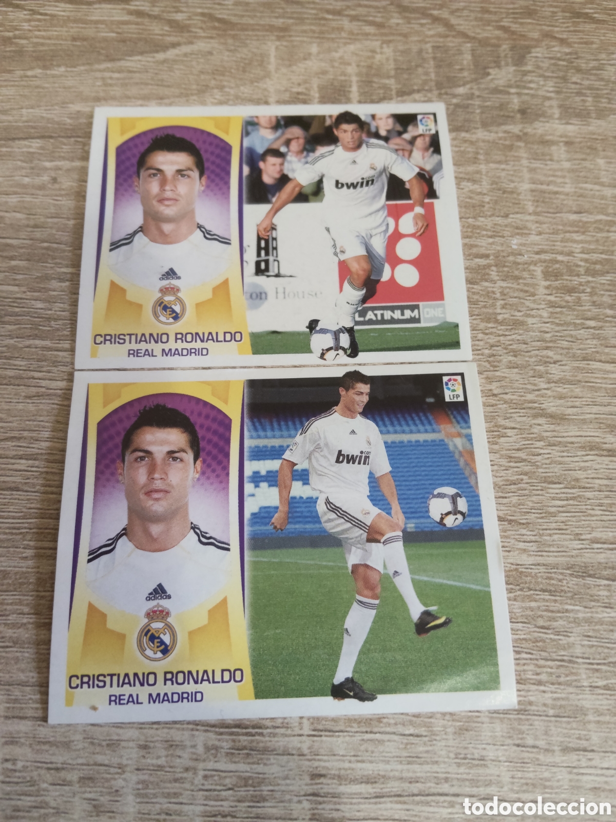 Cromos de F&uacute;tbol: Cristiano Ronaldo Real Madrid fichaje 2 las 2 versiones liga 2009 2010 09 10 ediciones este