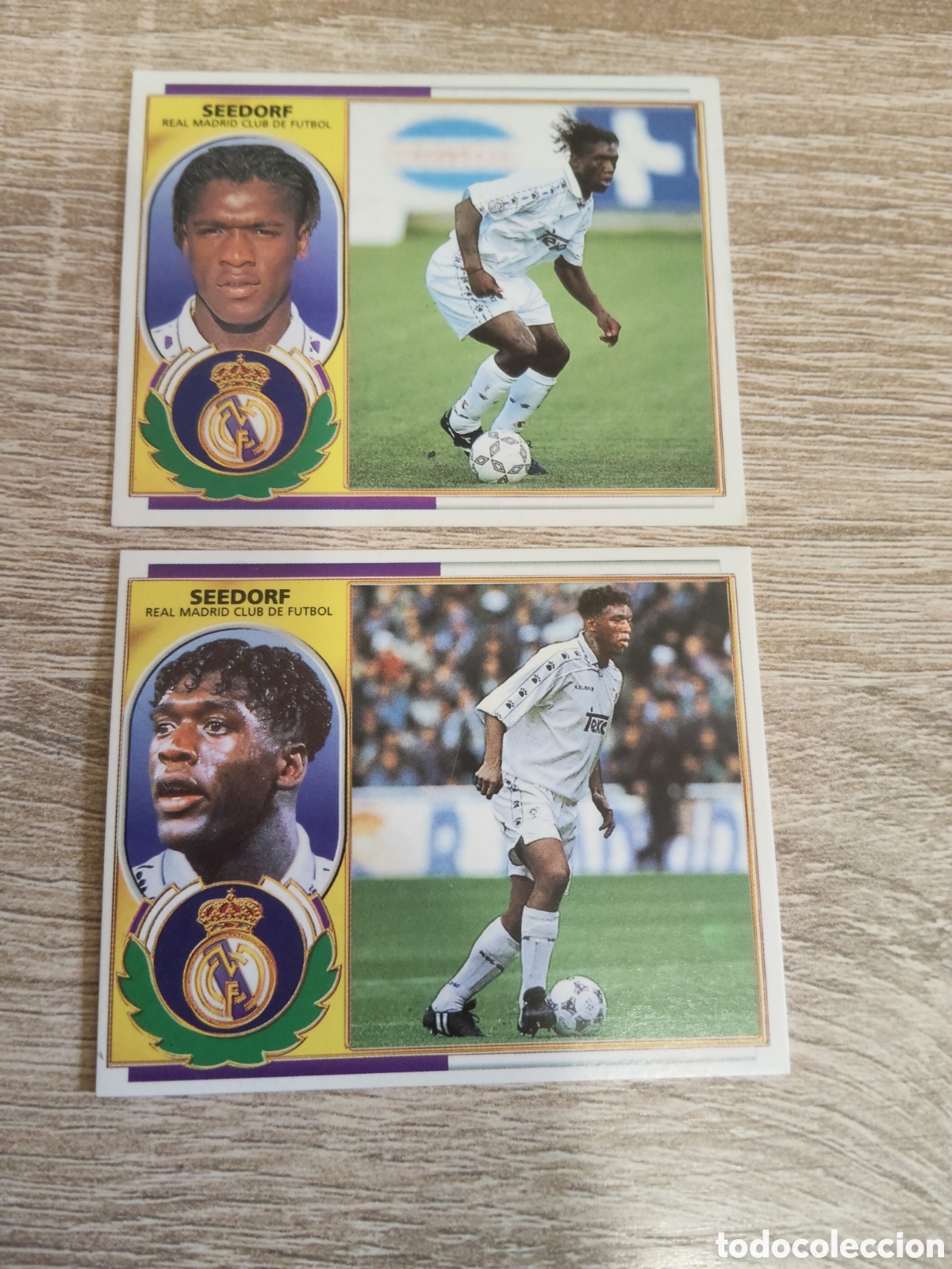 Cromos de f&uacute;tbol: Seedorf Real Madrid 2 versiones liga 1996 1997 96 97 ediciones este
