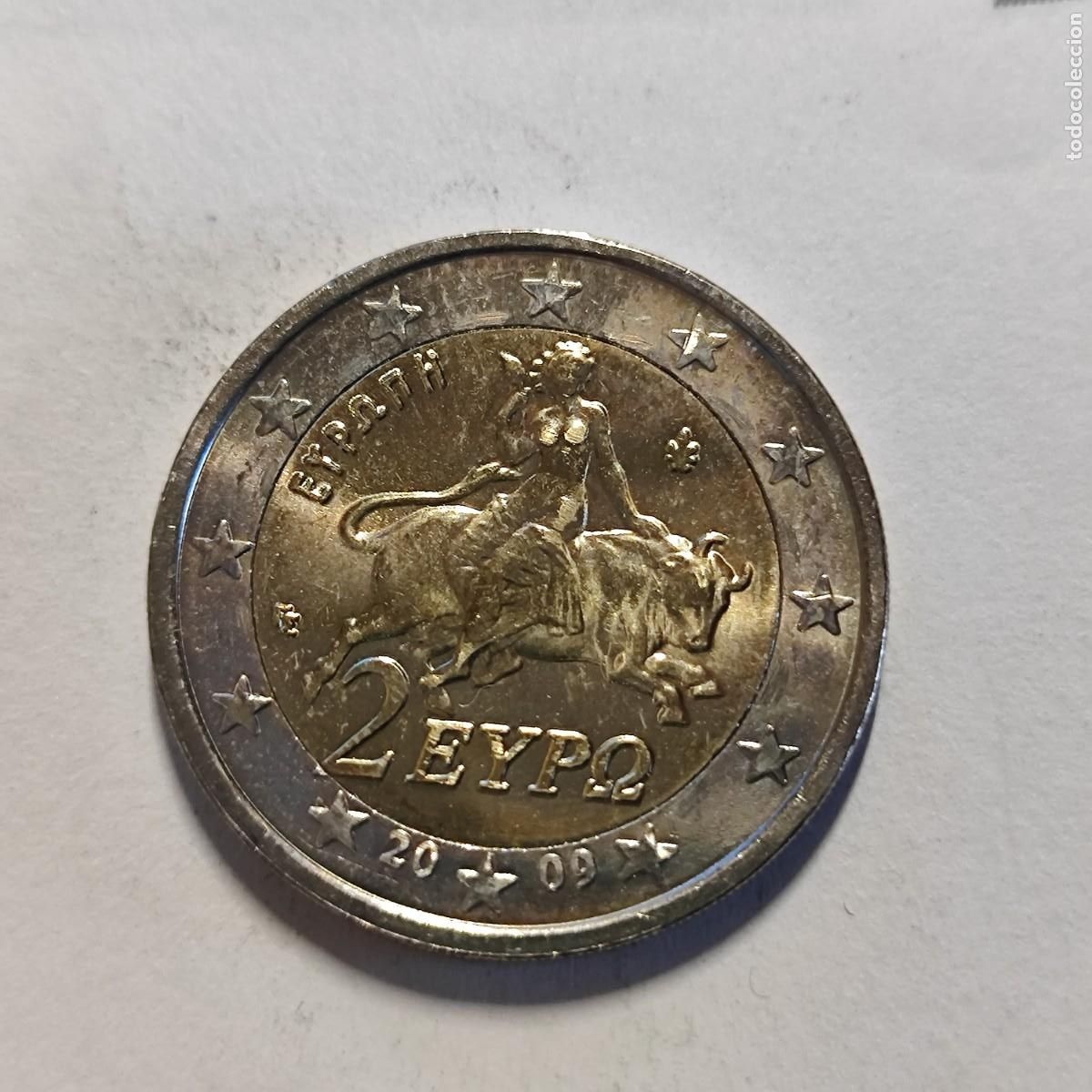 Figurine di Calcio: MONEDA 2 EUROS DE GRECIA 2009 LA NORMAL SIN CIRCULAR