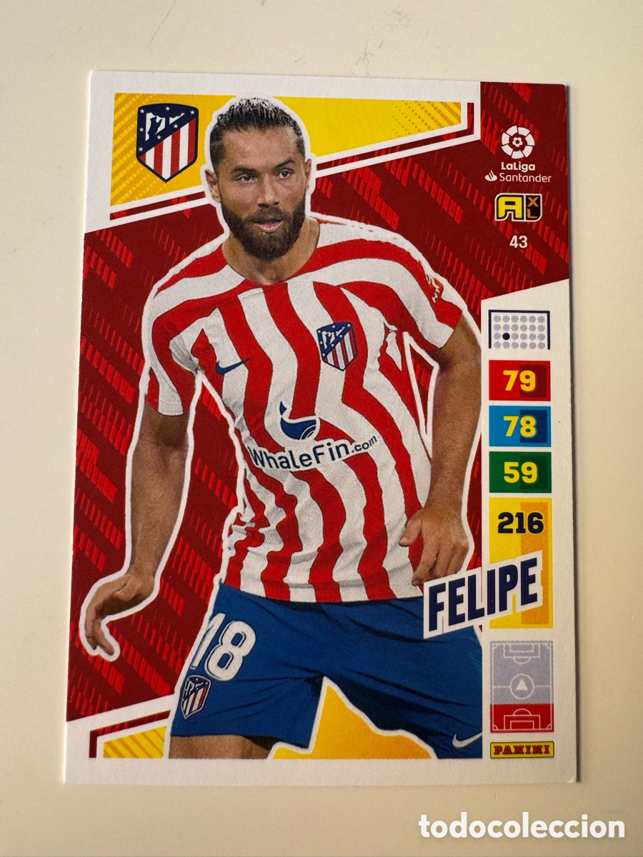 Figurine di Calcio: PANINI ADRENALYN XL LIGA SANTANDER 2022 2023 22 23 &ndash; N&ordm; 43 FELIPE ATL&Eacute;TICO DE MADRID