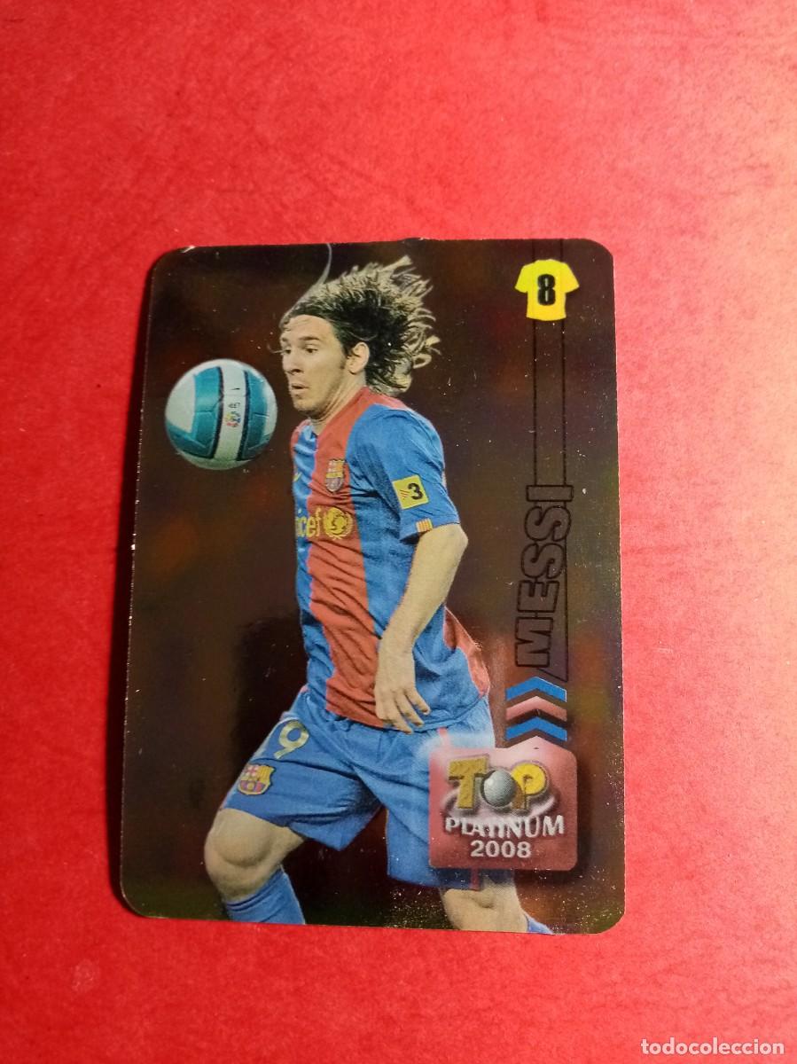 Fu&szlig;ball-Sticker: N&ordm; 758 MESSI, BRILLO LISO PTAS REDONDAS, TOP PLATINUM, FC BARCELONA, FICHAS LIGA 2008, MUNDICROMO