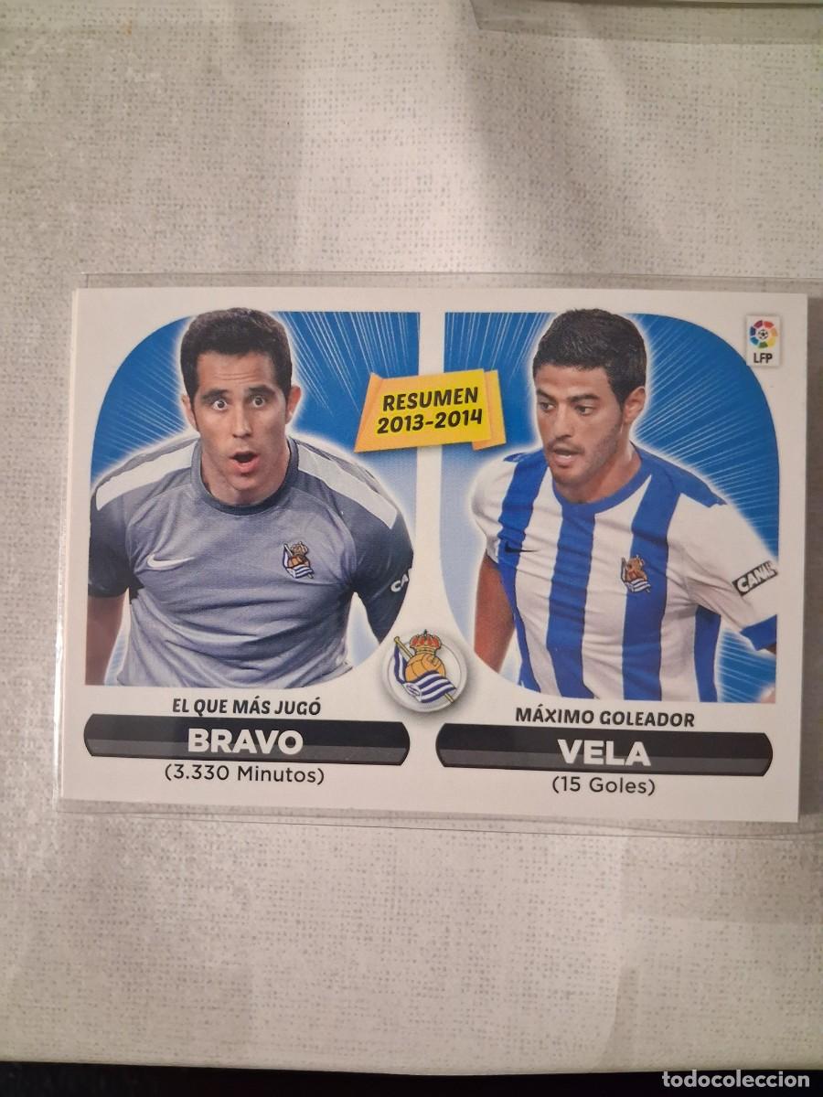 Fu&szlig;ball-Sticker: Ediciones Este Liga 2014-2015 14-15 Real Sociedad 24 Resumen 2013-2014 Bravo Vela