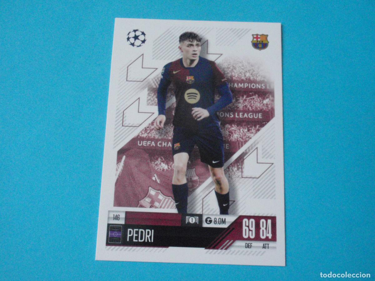 Figurine di Calcio: 146 PEDRI Barcelona. TRADING CARD UEFA CHAMPIONS LEAGUE 2024 2025 TOPPS MATCH ATTAX. 24 25
