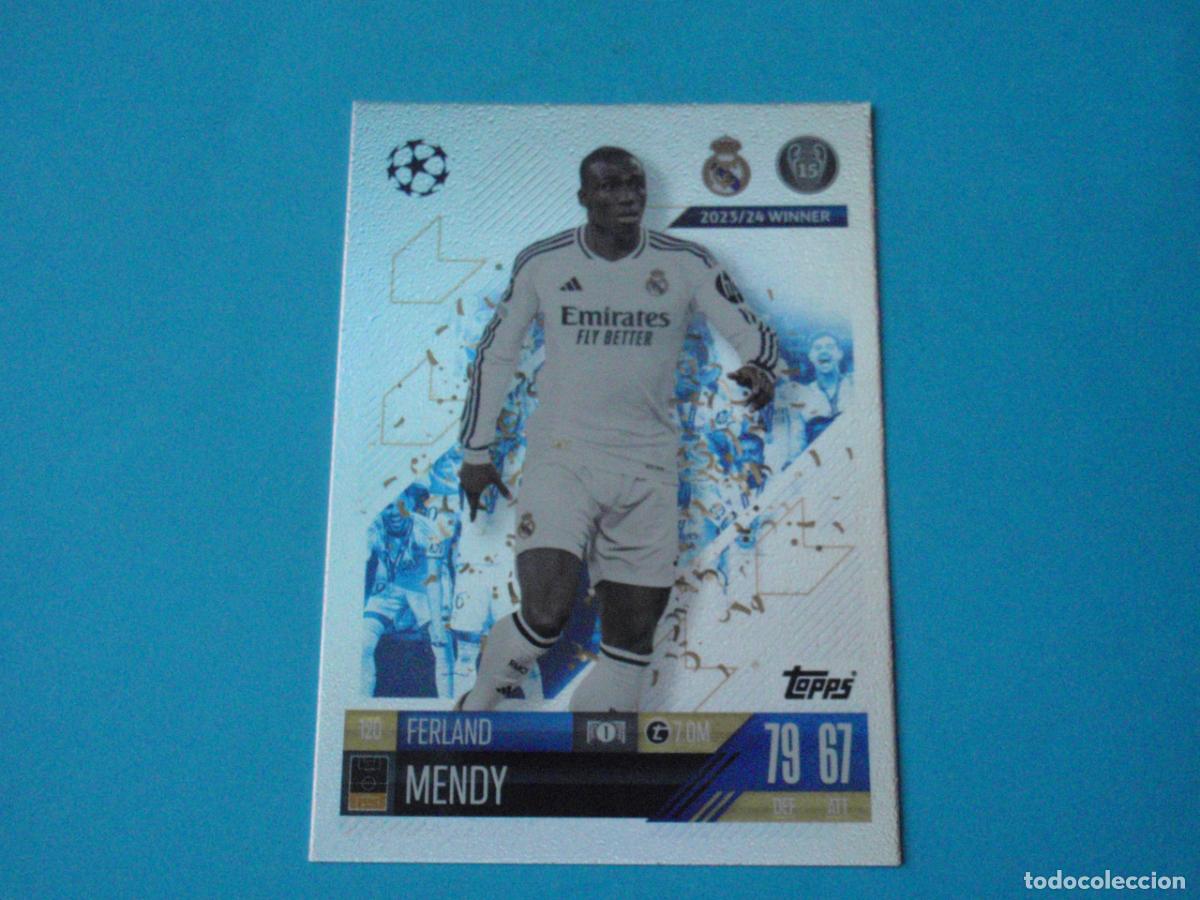 Fu&szlig;ball-Sticker: 120 MENDY Real Madrid. TRADING CARD UEFA CHAMPIONS LEAGUE 2024 2025 TOPPS MATCH ATTAX. 24 25