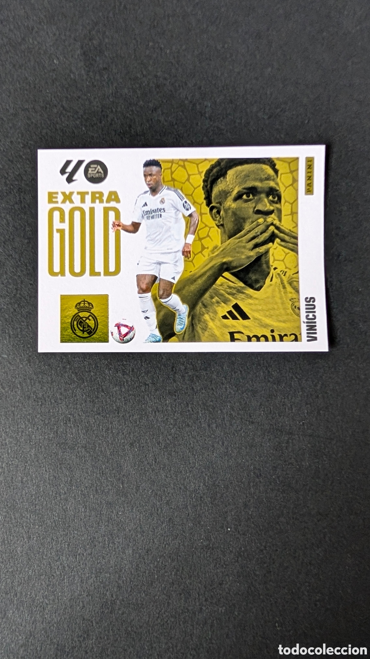 Fu&szlig;ball-Sticker: VINICIUS REAL MADRID EXTRA GOLD LIGA ESTE 2025/26 25 26 NUNCA PEGADO SIN PEGAR