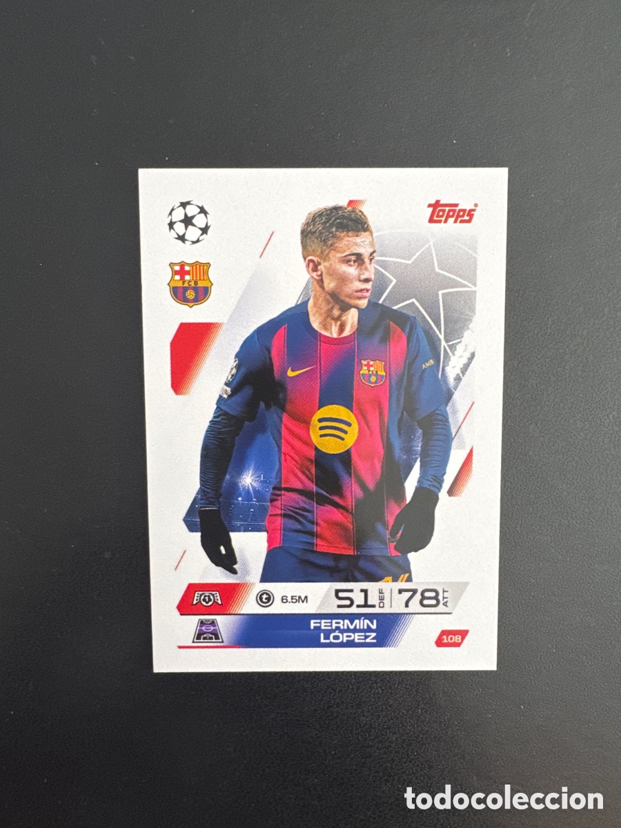 Figurine di Calcio: FERM&Iacute;N BARCELONA N&Uacute;MERO 108 MATCH ATTAX 2025 2026