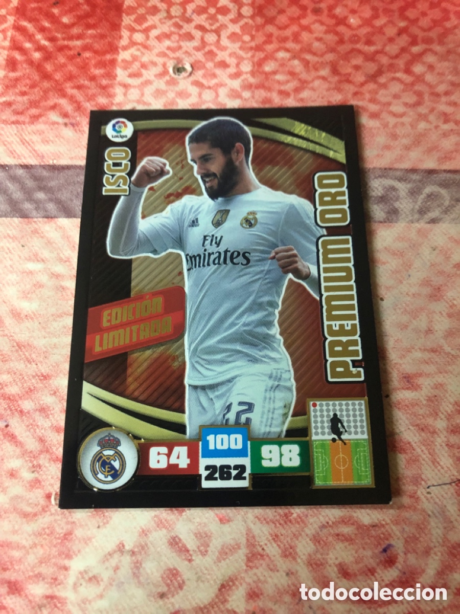 Cromos de F&uacute;tbol: Adrenalyn 2015 2016 edici&oacute;n limitada premium oro Isco real Madrid