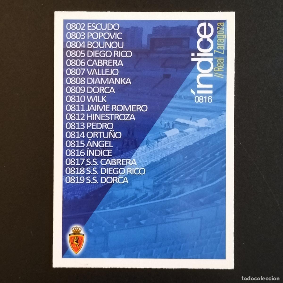 Figurine di Calcio: 816 FICHA INDICE ZARAGOZA CROMOS ALBUM MUNDICROMO PLATINUM QUIZ LIGA FUTBOL 2015 2016 15 16