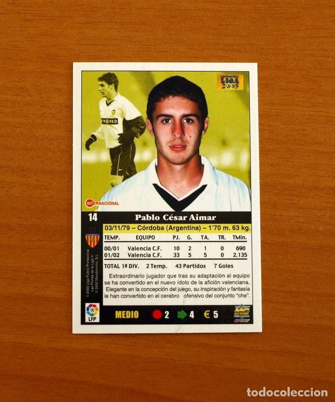 Cromos de Futebol: Valencia - N&ordm; 14 Aimar - Mundicromo Las Fichas de la Liga 2002-2003, 02-03