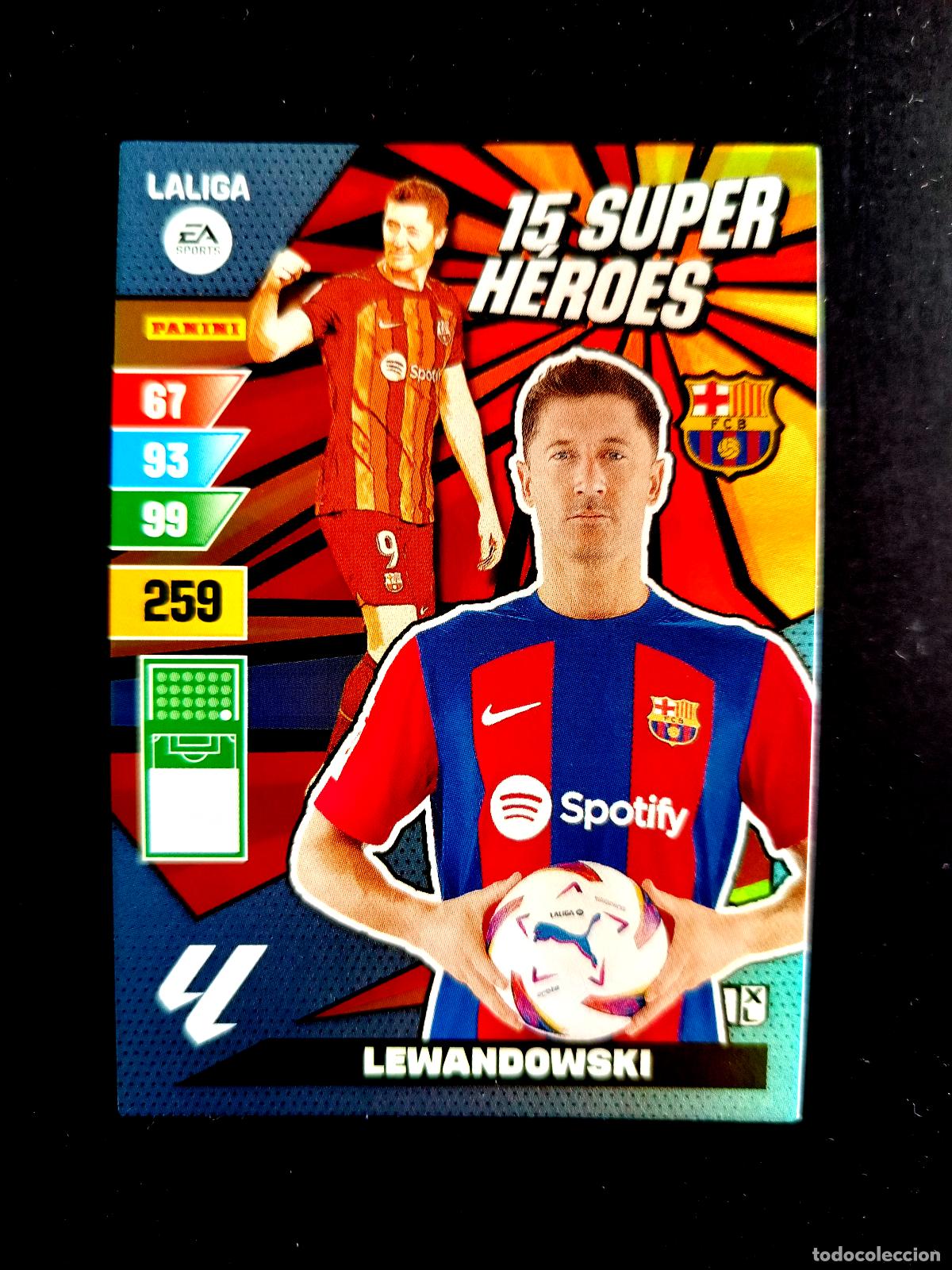 Fu&szlig;ball-Sticker: LEWANDOWSKI (15 SUPER H&Eacute;ROES) - F.C. BARCELONA - ADRENALYN XL 2023 2024