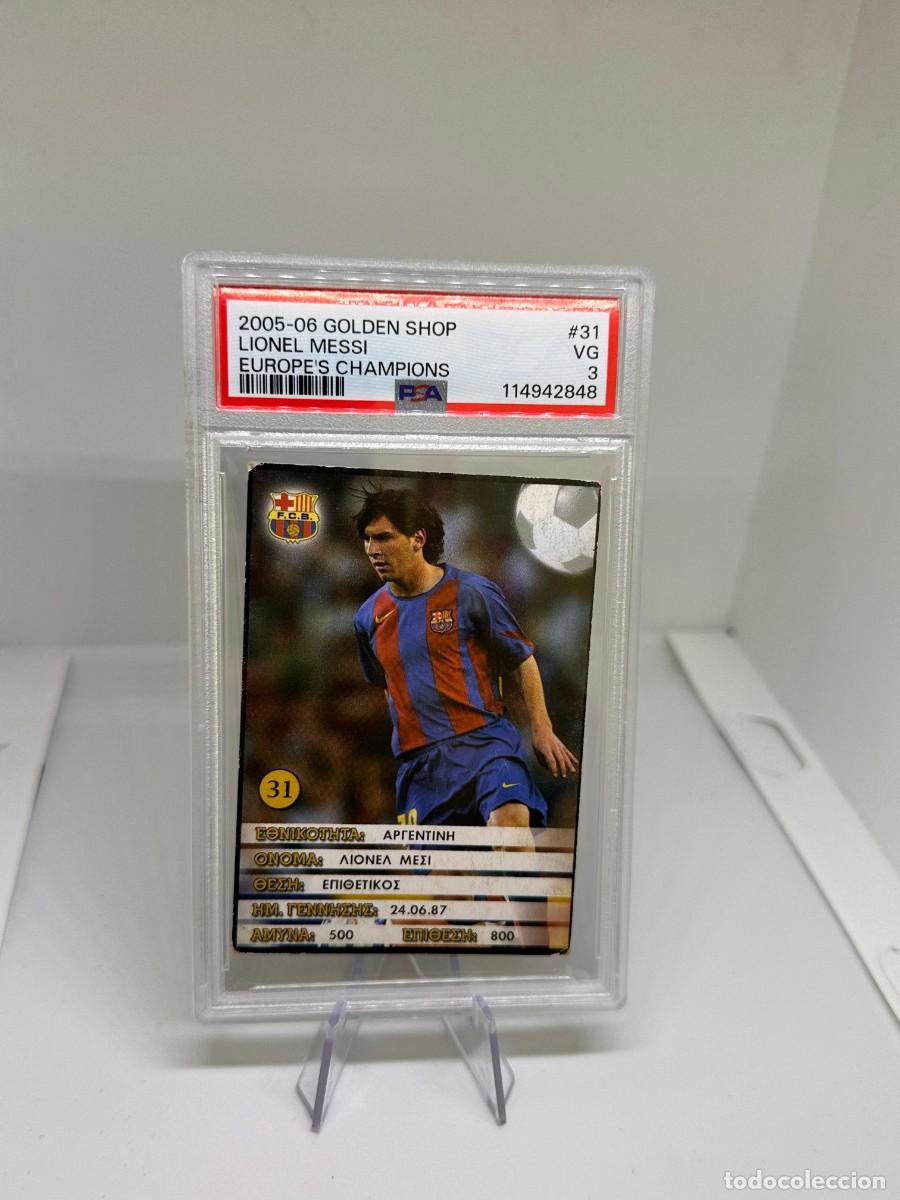 Cromos de Futebol: Lionel Messi #31 FC Barcelona Panini Europe Champions Golden Shop 2005 06 PSA 3 rara