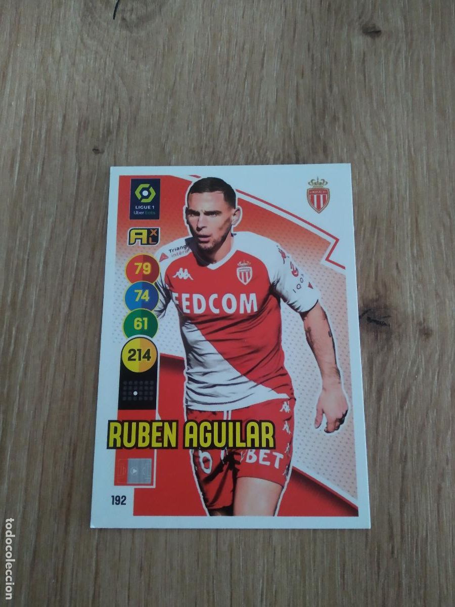 Figurine di Calcio: 192 RUBEN AGUILAR MONACO CROMO FUTBOL PANINI LIGUE 1 FOOT 21-22 LIGA FRANCIA ADRENALYN 2021-2022