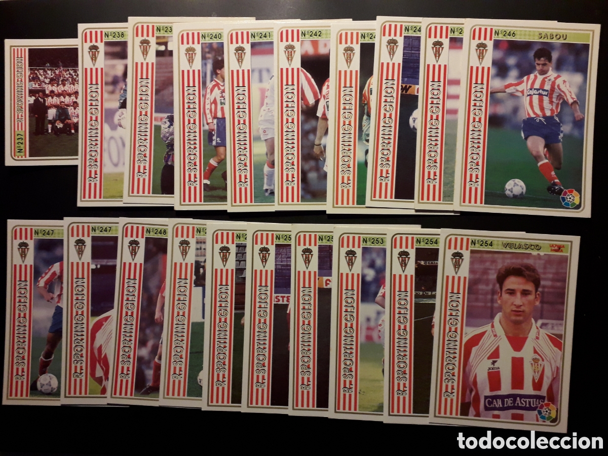 Cromos de F&uacute;tbol: 20 CROMOS SPORTING GIJ&Oacute;N FICHAS LIGA 1994 1995 94 95 EQUIPO COMPLETO CON 2 &Uacute;LTIMA HORA MUNDICROMO MC