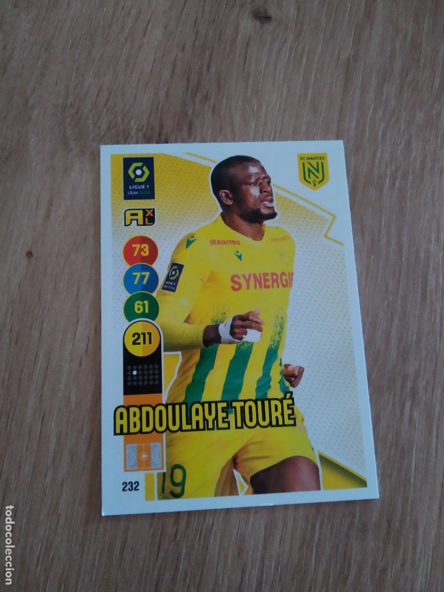 Cromos de F&uacute;tbol: 232 ABDOULAYE TOURE NANTES CROMO FUTBOL PANINI LIGUE 1 FOOT 21-22 LIGA FRANCIA ADRENALYN 2021-2022