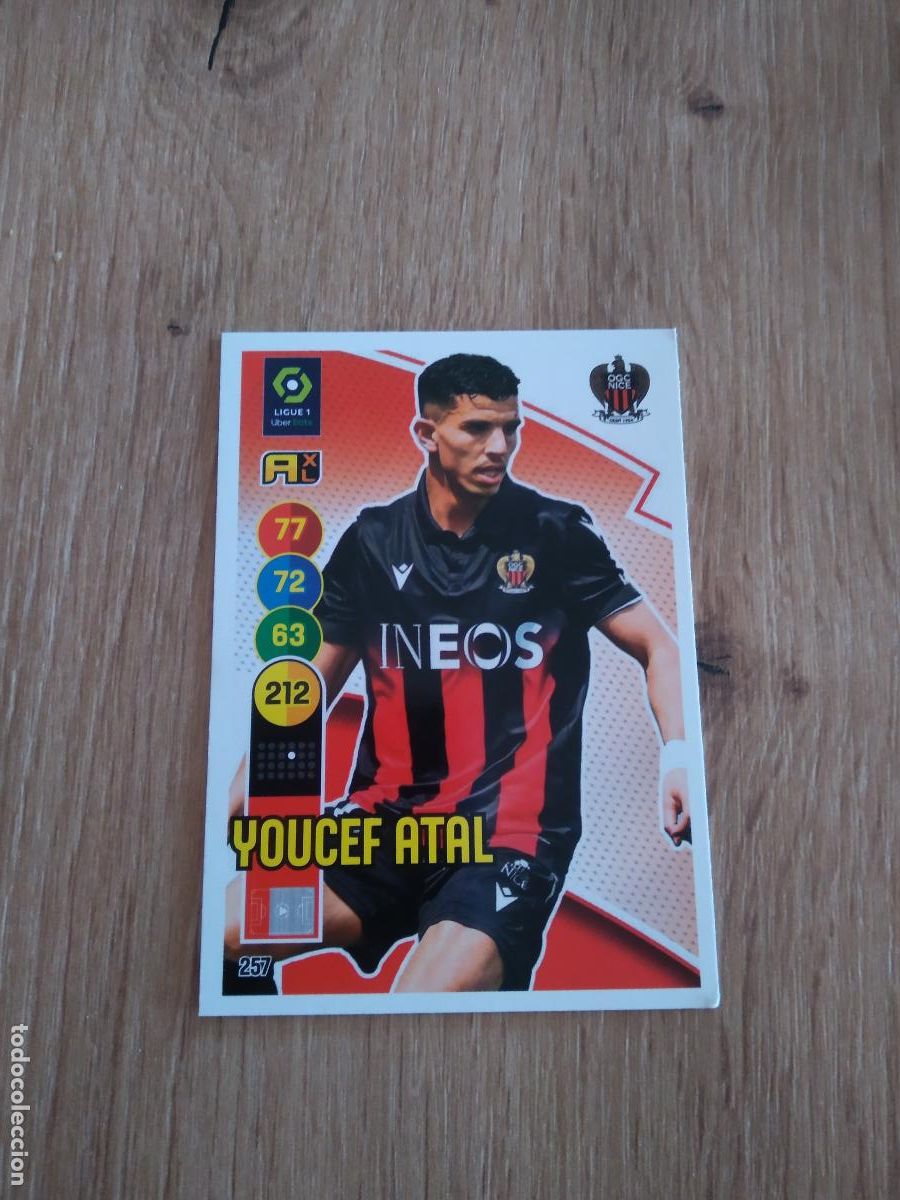 Figurine di Calcio: 257 YOUCEF ATAL NICE CROMO FUTBOL PANINI LIGUE 1 FOOT 21-22 LIGA FRANCIA ADRENALYN 2021-2022