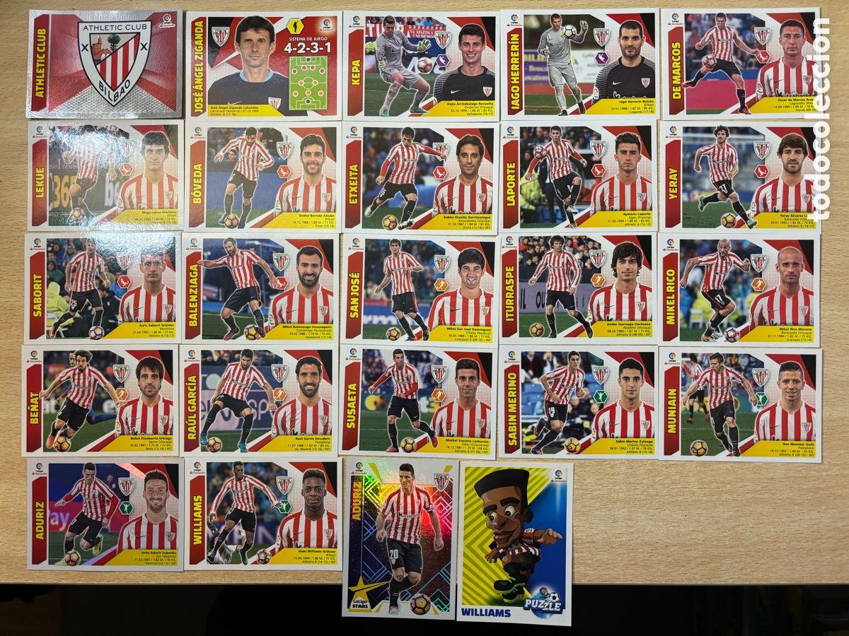 Cromos de F&uacute;tbol: 24 cromos Athletic Club de Bilbao Ediciones Este 2017-18 nuevos
