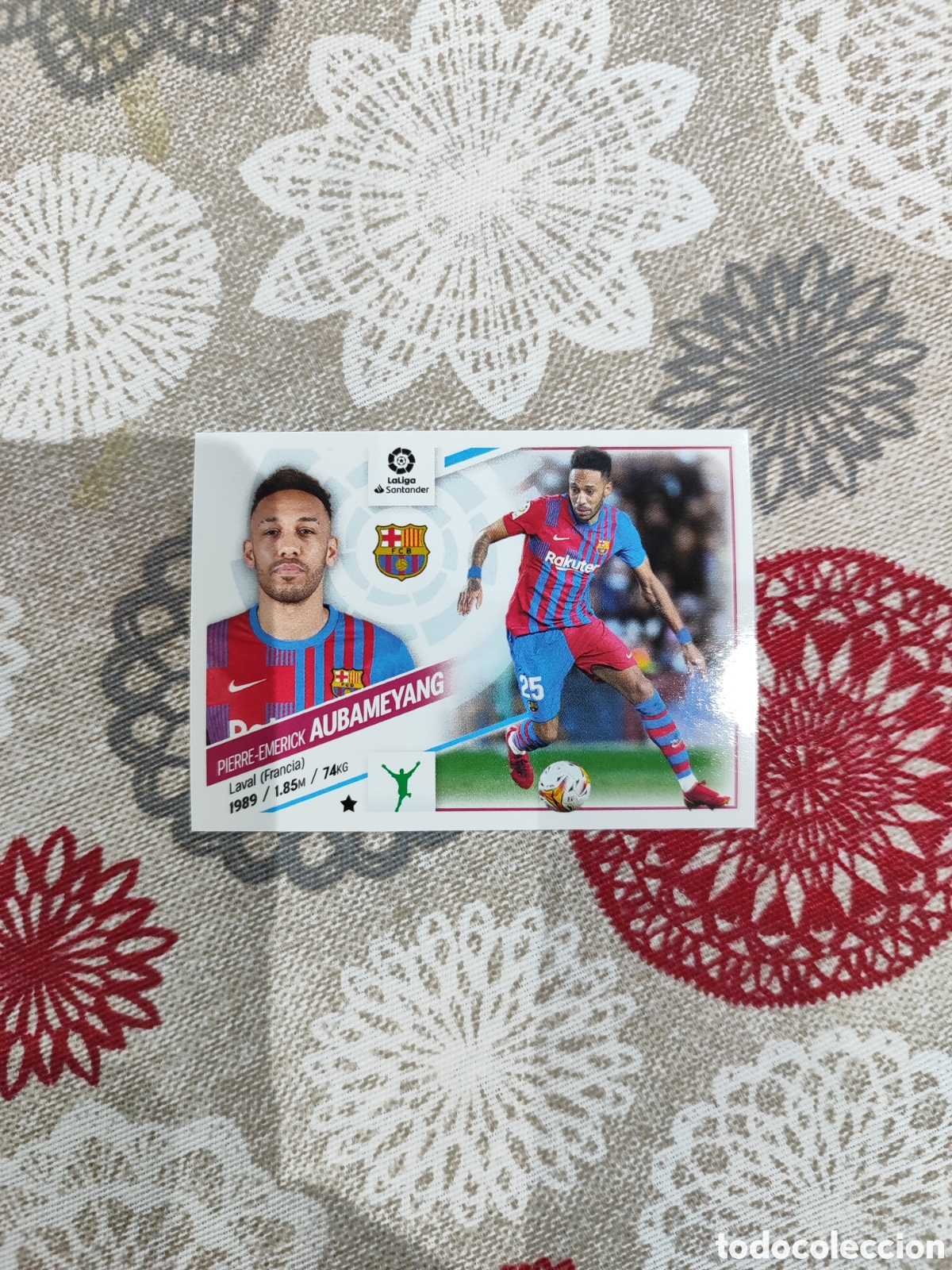 Cromos de F&uacute;tbol: CROMO N&Uacute;MERO 20 AUBAMEYANG FC BARCELONA. LIGA ESTE 22/23.