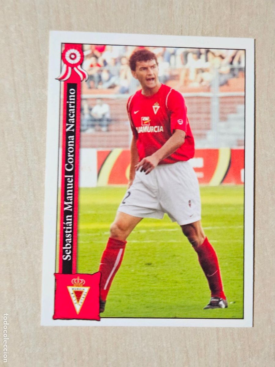 Fu&szlig;ball-Sticker: N&ordm; 867 CORONA - MUNDICROMO - LAS FICHAS DE LA LIGA 2006 - PLATINUM - REAL MURCIA