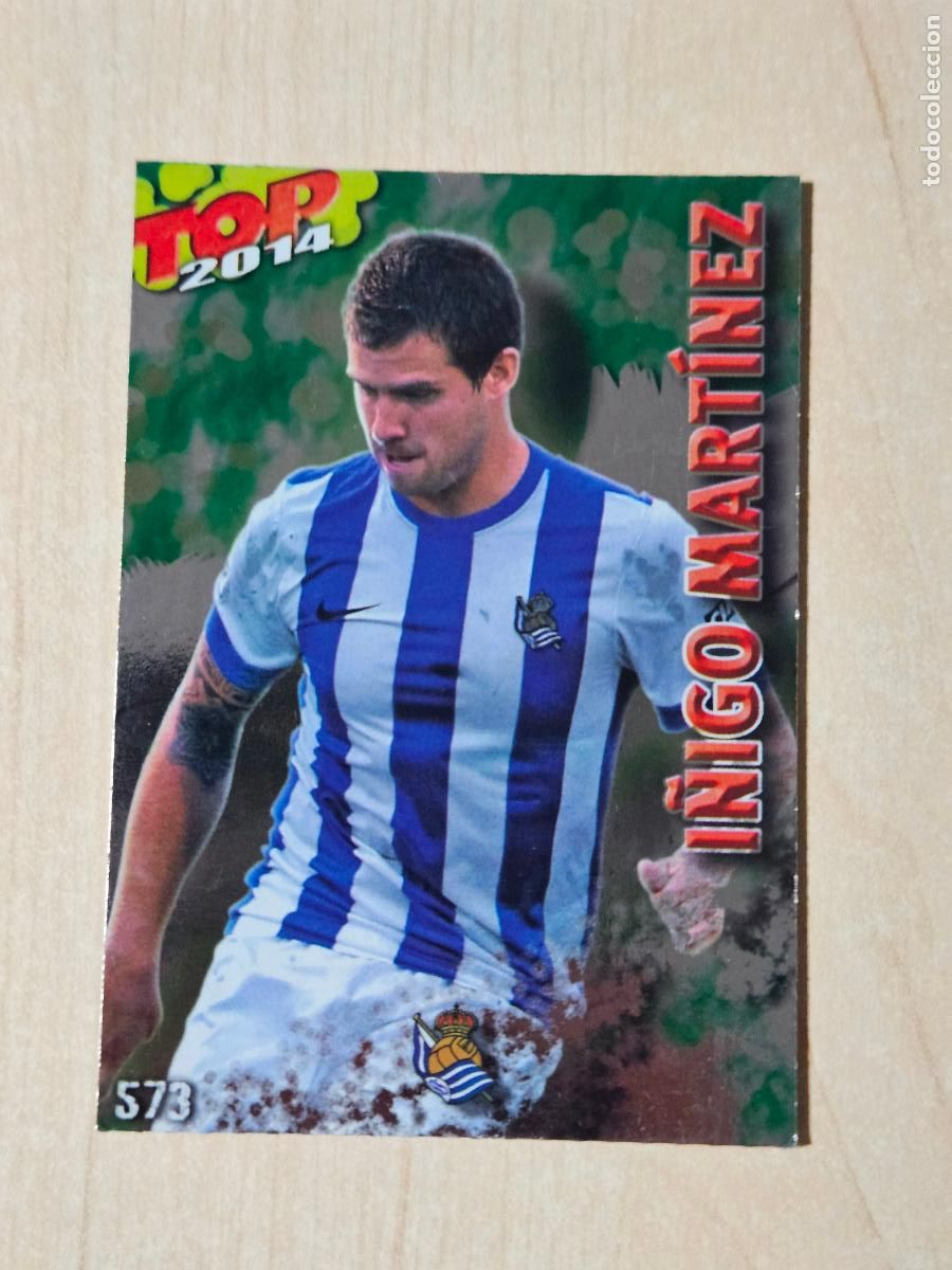 Figurine di Calcio: N&ordm; 573 I&Ntilde;IGO MARTINEZ - MUNDICROMO QUIZ GAME FICHAS LIGA 2014 - TOP FONDO VERDE