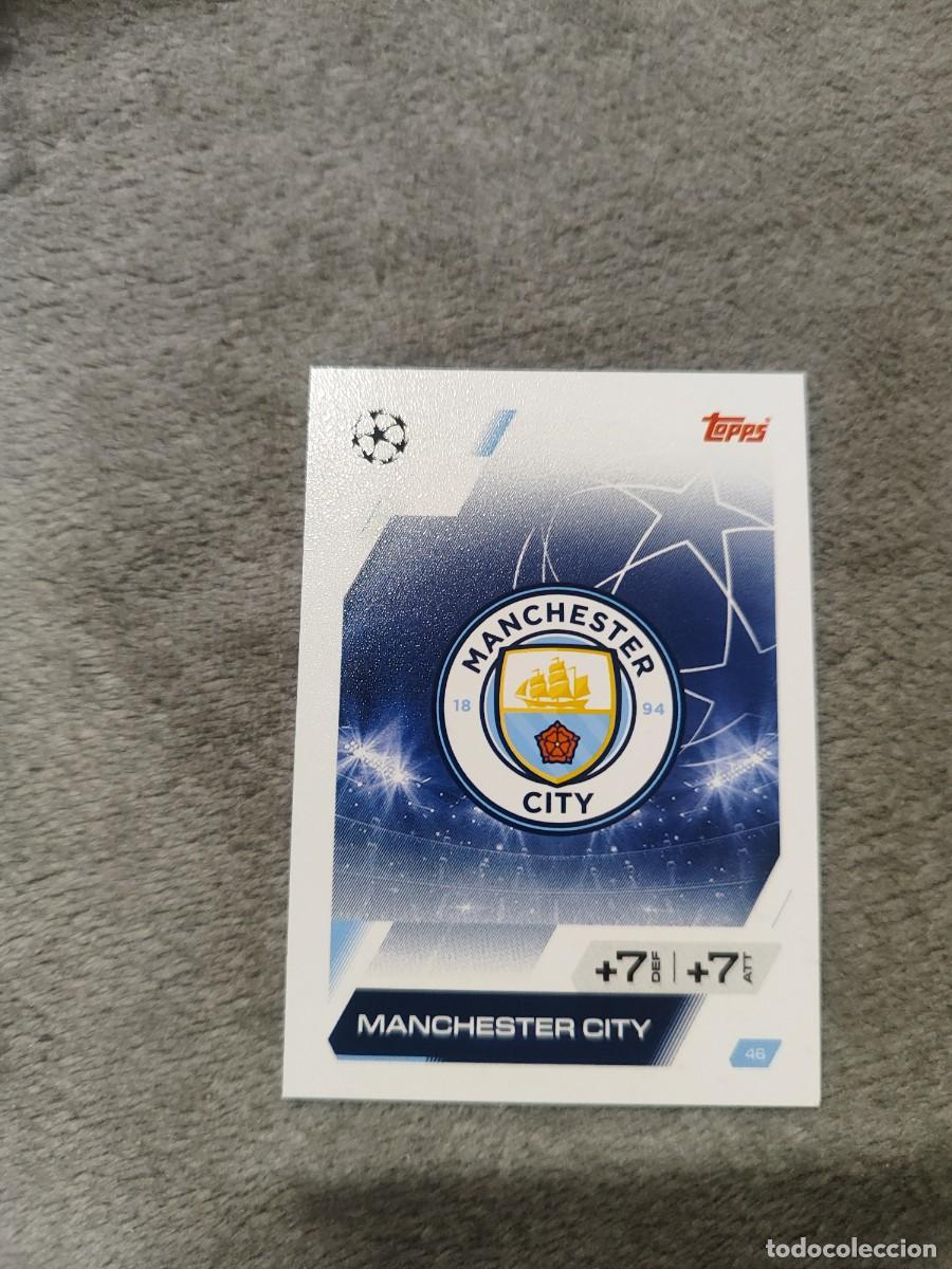 Cromos de f&uacute;tbol: 46 UCL MATCH ATTAX 2025/26 BADGE ESCUDO MANCHESTER CITY TOPPS 25 2026 CHAMPIONS