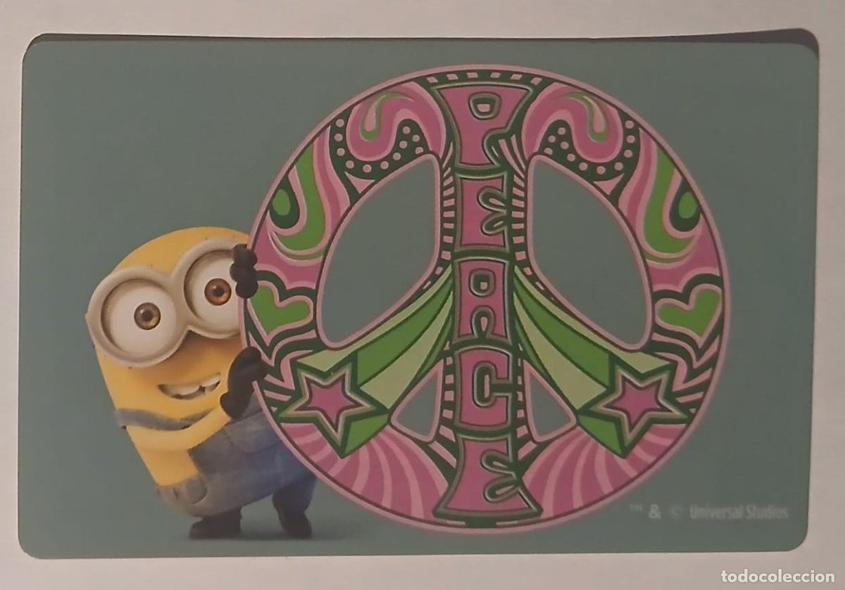 Cromos de F&uacute;tbol: Carta de los MINIONS - LA BARAJA M&Aacute;GICA - PEACE - UNIVERSAL STUDIOS