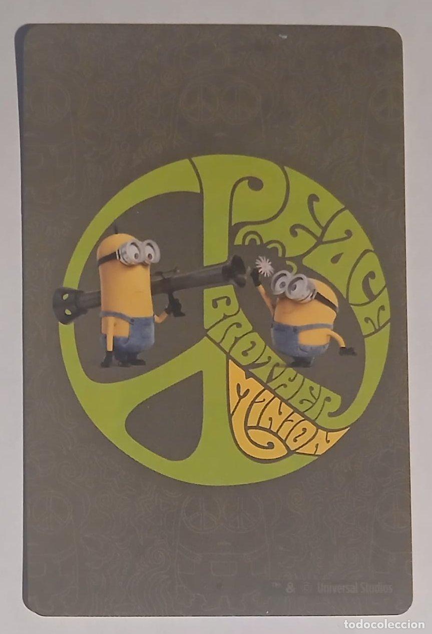 Cromos de F&uacute;tbol: Carta de los MINIONS - LA BARAJA M&Aacute;GICA - PEACE BROTHER MINION - UNIVERSAL STUDIOS