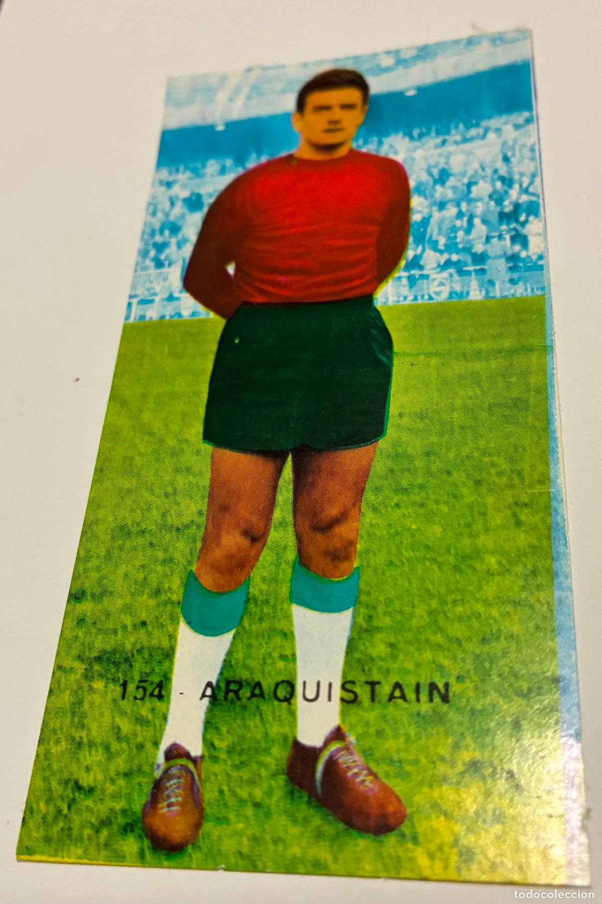 Cromos de F&uacute;tbol: CROMO FUTBOL RUIZ ROMERO 1968-1969. 68-69, ARAQUISTAIN, Numero 154, ELCHE, Despegado