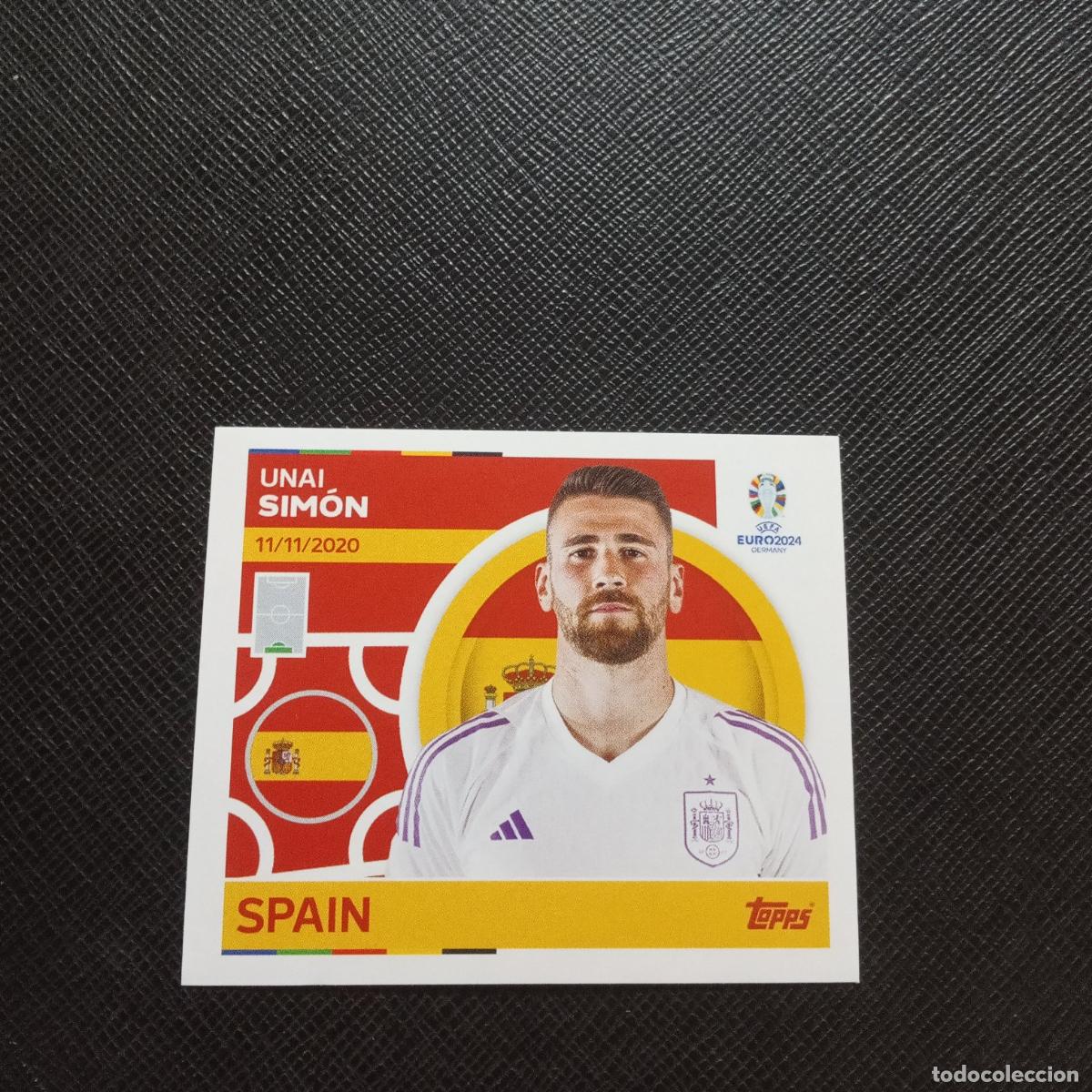 Cromos de F&uacute;tbol: 4 UNAI SIMON ESPA&Ntilde;A TOPPS EUROCOPA ALEMANIA CROMO FUTBOL 2024 EURO 24 - SIN PEGAR - A83 PG5