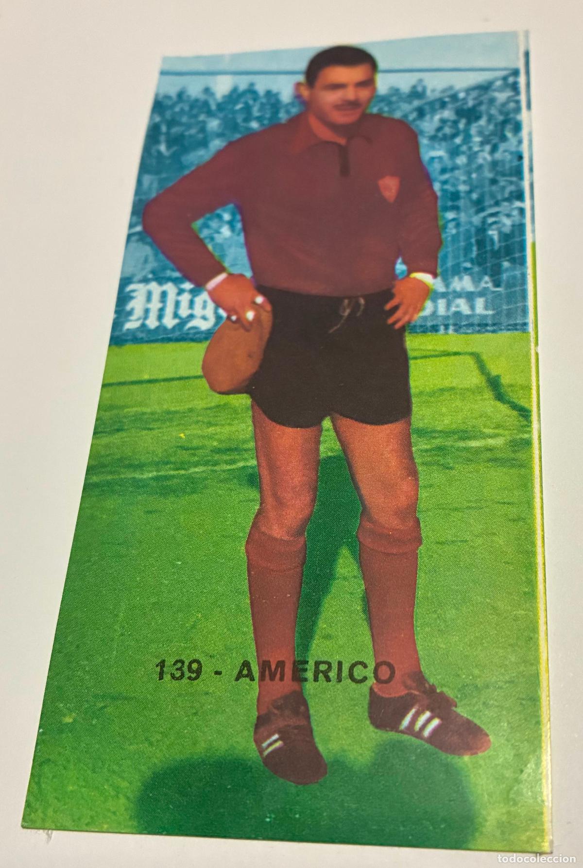 Cromos de F&uacute;tbol: CROMO FUTBOL RUIZ ROMERO 1968-1969, 68-69 AMERICO, Numero 139, Malaga, Despegado