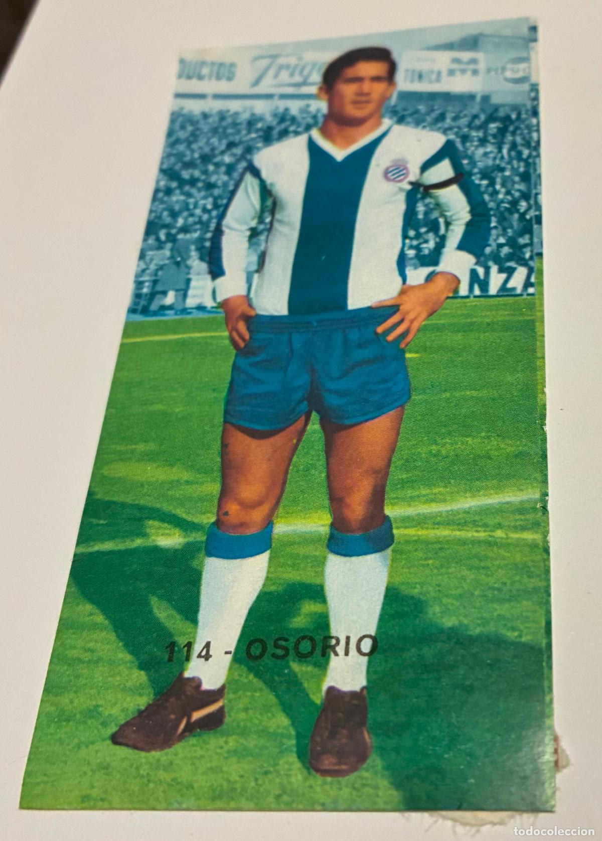 Cromos de F&uacute;tbol: CROMO RUIZ ROMERO 1968-1969. 68-69. OSORIO, Numero 114, ESPA&Ntilde;OL Despegado