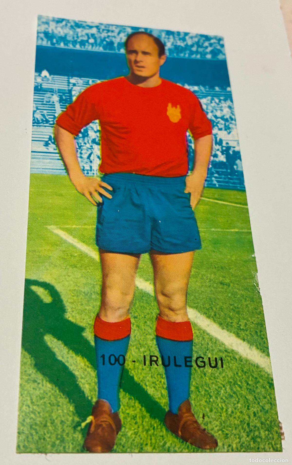 Cromos de F&uacute;tbol: CROMO FUTBOL RUIZ ROMERO 1968-1969. 68-69. IRULEGUI, Pontevedra, Numero 100, Despegado