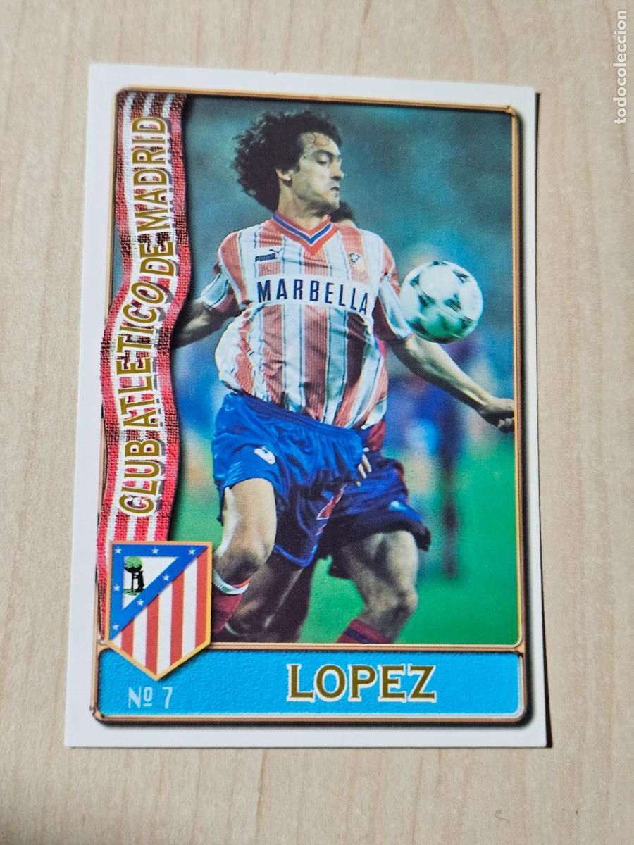 Figurine di Calcio: N&ordm; 7 LOPEZ - MUNDICROMO 96 97 FICHAS DE LA LIGA - ATLETICO DE MADRID