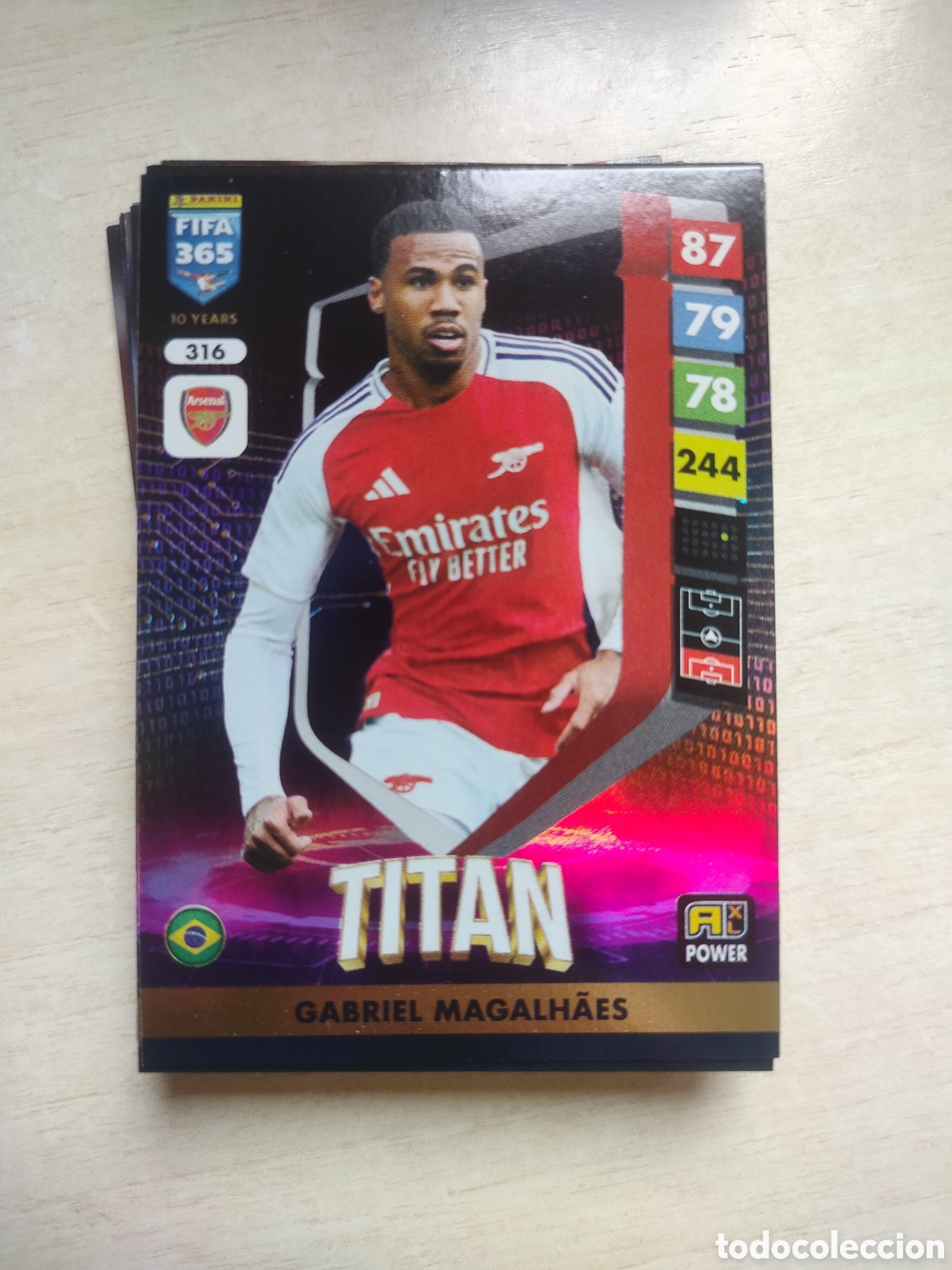 Football Stickers: GABRIEL MAGALHAES TITAN 316 ADRENALYN XL FIFA 365 2024 2025 24 25