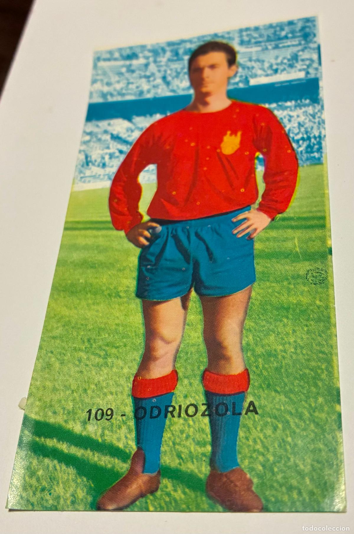 Cromos de F&uacute;tbol: CROMO FUTBOL RUIZ ROMERO 1968-1969, 68-69, ODRIOZOLA, Numero 109, Pontevedra, despegado