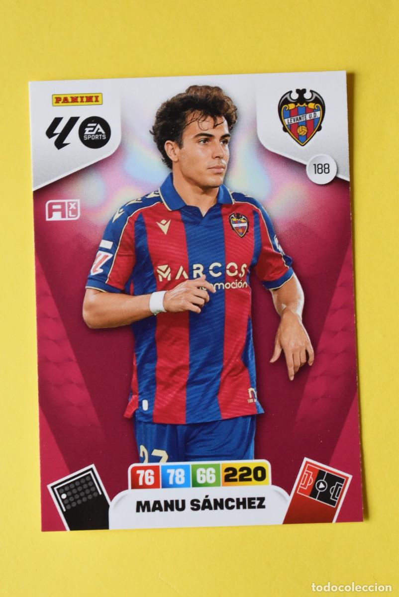 Figurine di Calcio: Cromo Adrenalyn XL. 2025 2026. 25 26. Manu S&aacute;nchez. Levante. N. &ordm; 188. C&oacute;digo sin activar. Panini