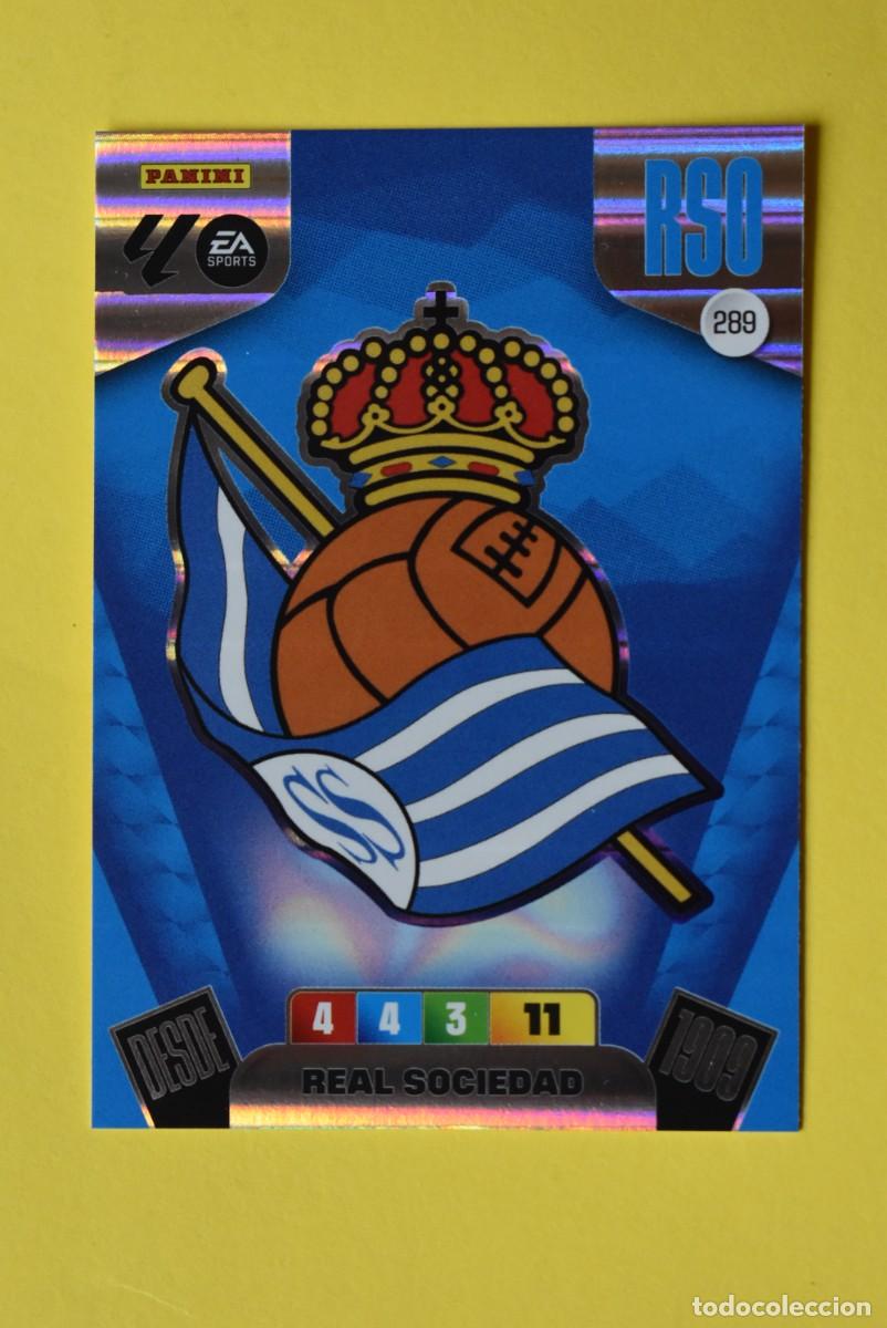 Cartes &agrave; collectionner de Football: Cromo Adrenalyn XL. 2025 2026. 25 26. Escudo. Real Sociedad. N. &ordm; 289. C&oacute;digo sin activar. Panini