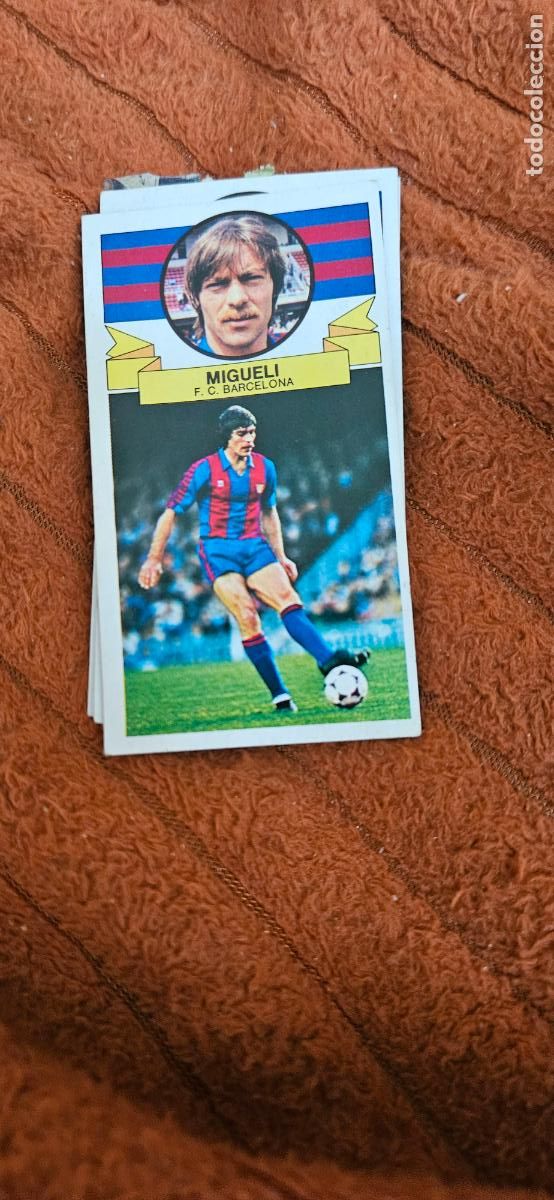 Fu&szlig;ball-Sticker: barcelona migueli este 1985 1986 85 86 despegado